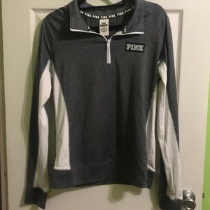 Pink Grey Athletic Half-Zip